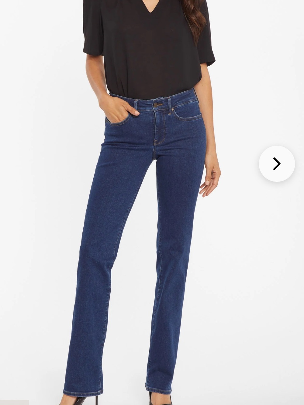 NYDJ Marilyn Straight Jeans In Petite Size 8P Dark Blue